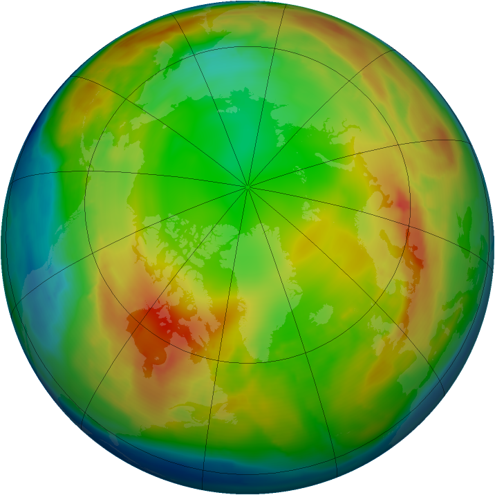 Arctic ozone map for 21 January 2011